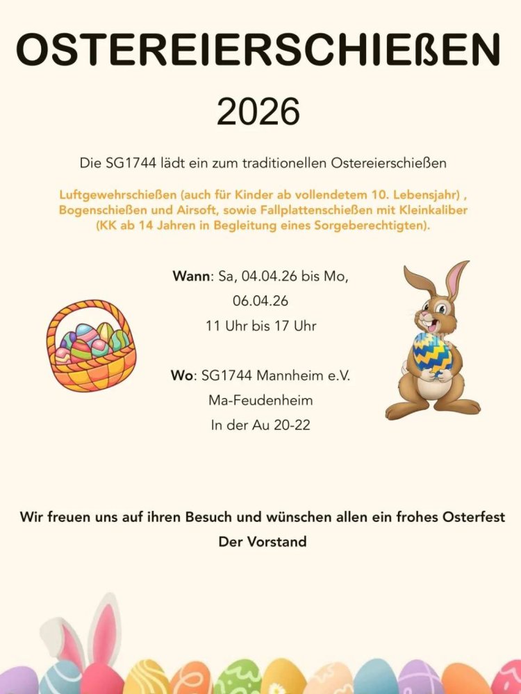Ostereierschießen SG 1744 Mannheim 2026